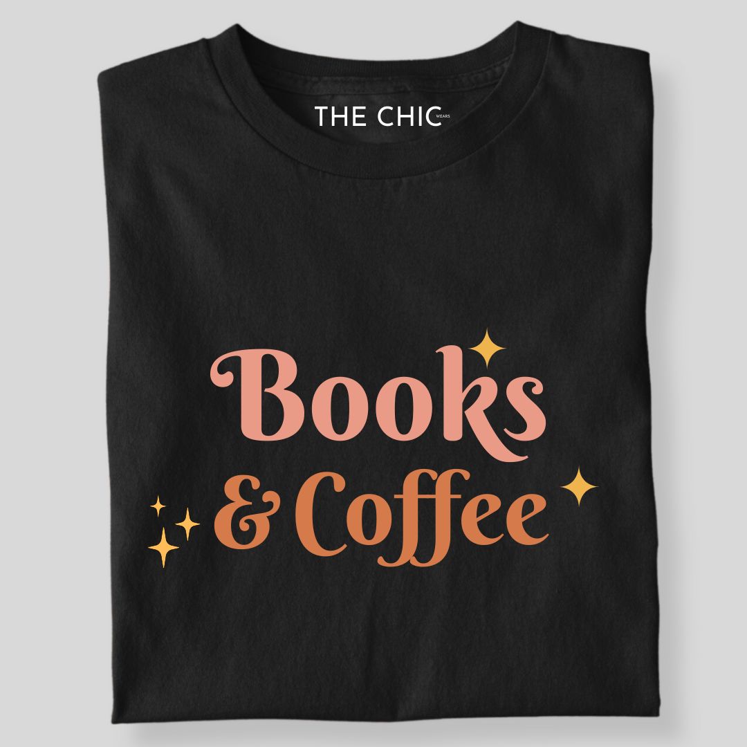 BOOKS AND COFFEEE!!-Black / S