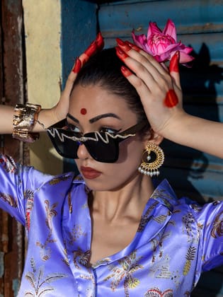 Glimmering Shades: Fashionably Embellished-Sunglasses