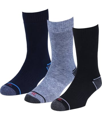 RC. ROYAL CLASS - Woollen Men's Striped Multicolor Mid Length Socks ( Pack of 3 )