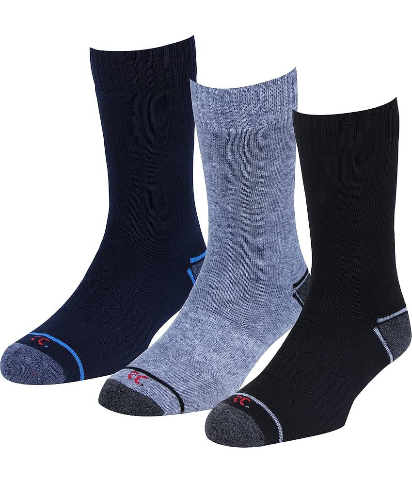 RC. ROYAL CLASS - Woollen Men's Striped Multicolor Mid Length Socks ( Pack of 3 )