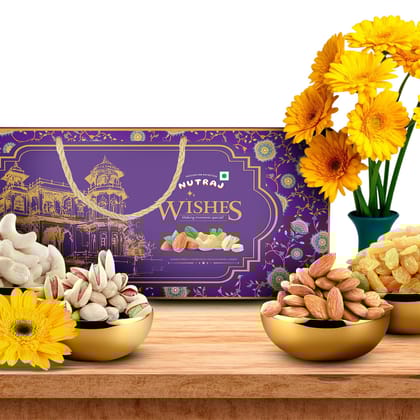 Nutraj Wishes Floral Majesty 600g Diwali Gift Box | GB-79