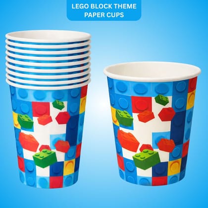 Lego Blocks Theme Party Paper Cups - 10PC