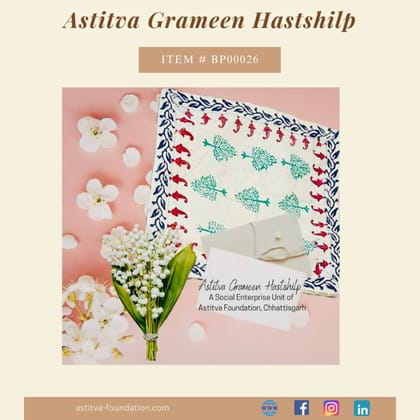 Hand Block–Printed Floral Cotton Placemats 