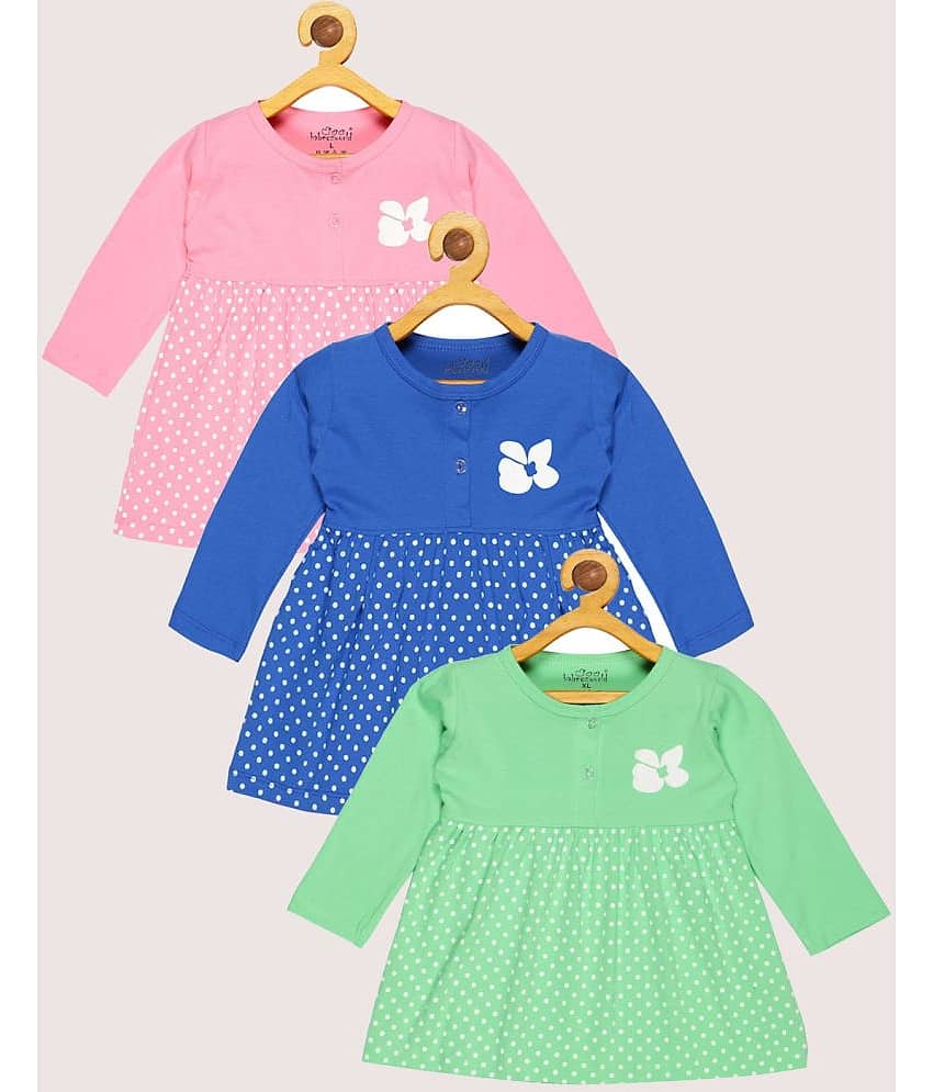 Babeezworld Pack of 3 Baby Girls 100% Cotton Tops ( Multi )