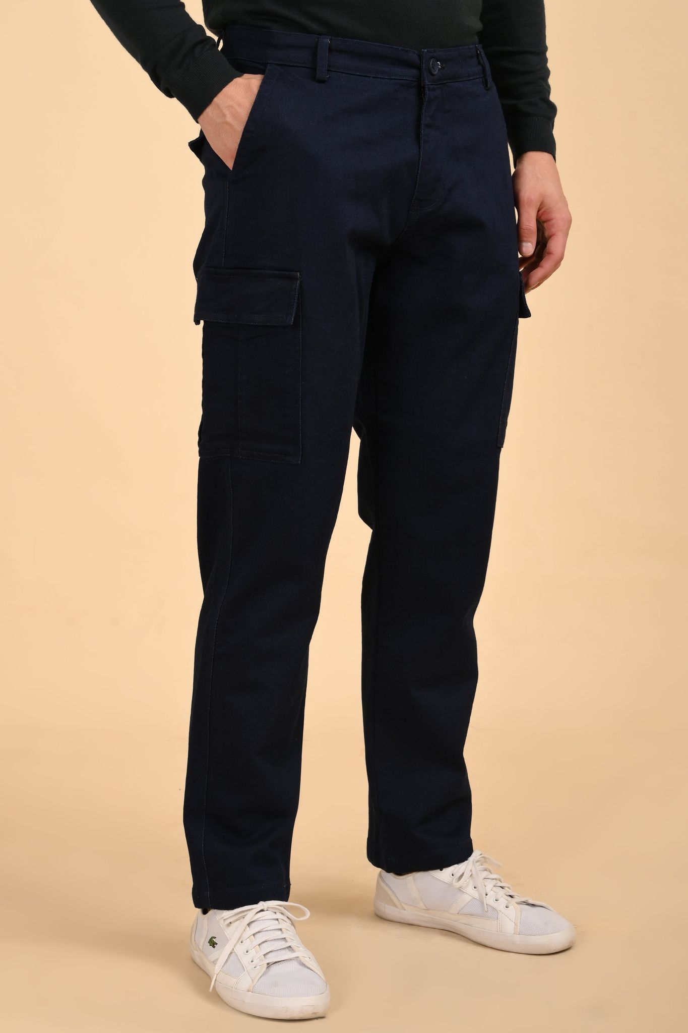 Vincy - Denim Cargo Trousers - Blue-S-30 / BLUE