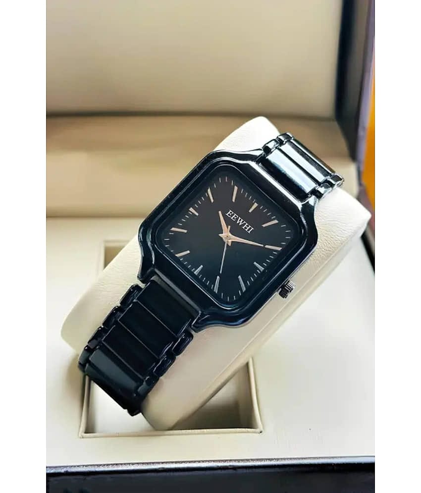 EEWHI Black Metal Analog Womens Watch