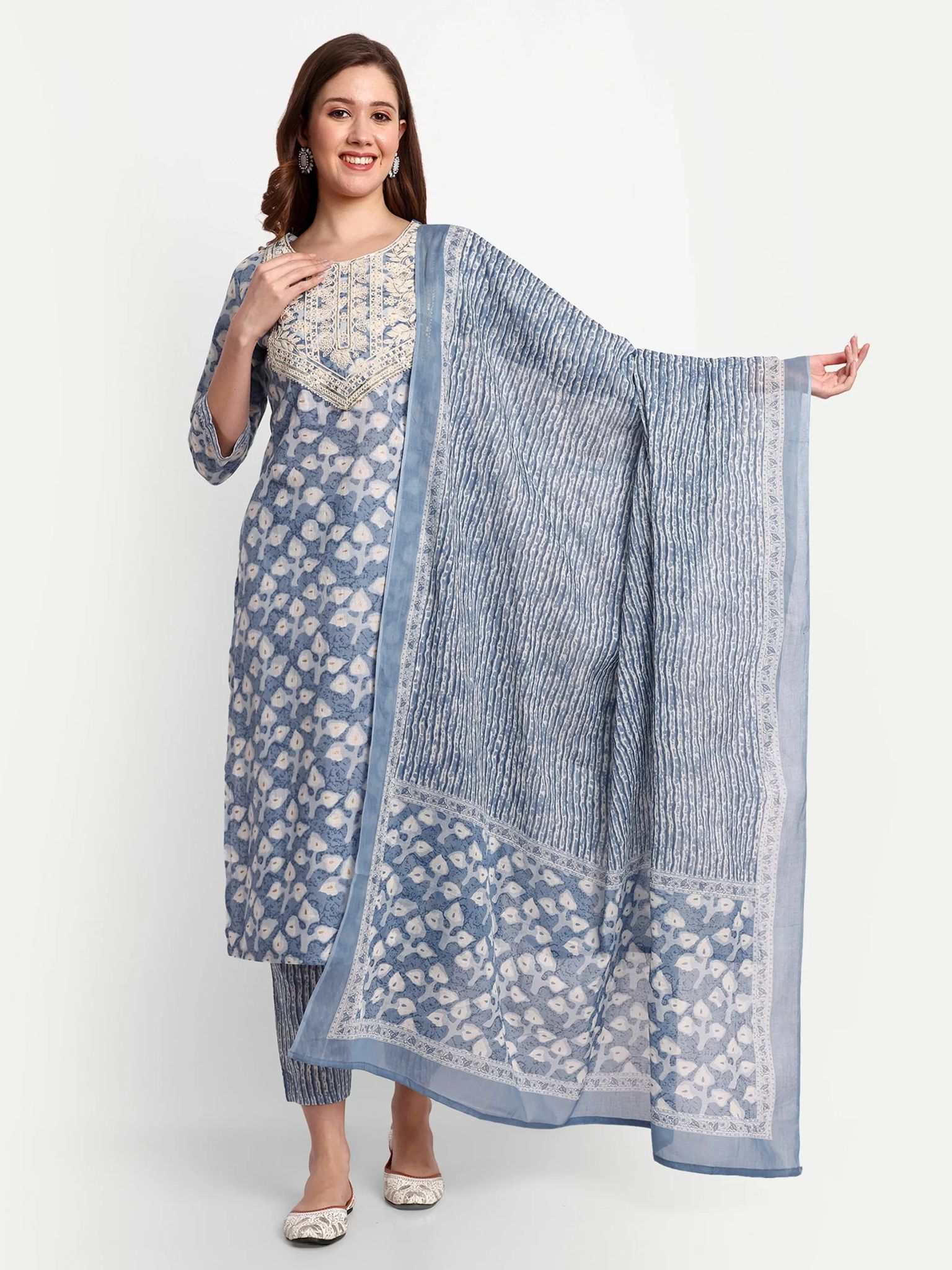 Pure Cotton Printed Kurta Set-XS