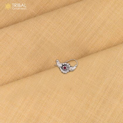 925 sterling silver vintage  stylish design stone nose pin ethnic tribal jewelry np97-Red stone