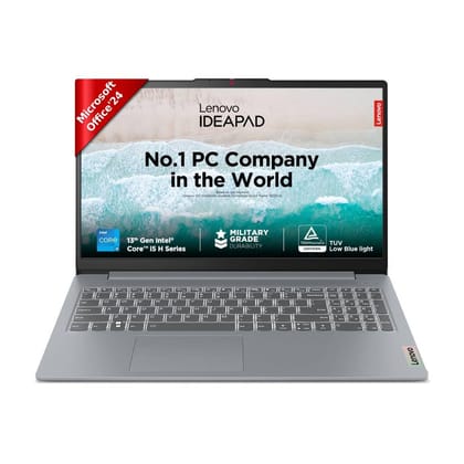 Lenovo IdeaPad Slim 3 12th Gen Intel Core i5-12450H 15.6 inch (39.6cm) FHD Laptop (16GB RAM/512GB SSD/Windows 11/Office Home 2024/1Yr ADP Free/Grey/1.62Kg), 83ER00KPIN/83ER00KRIN