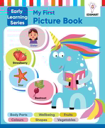 Edsmart My First Picture Books for Kids - Body parts, Wellbeing, Colour, Shapes, Fruits, Vegetables picture book |BIG colourful Pictures: Pattern ... books for kids (Edsmart early writing books) [Paperback] [Jan 01, 2023] Edsmart Edu Services Pvt Ltd