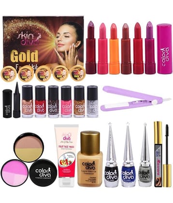 Adbeni Karwa Chauth Makeup Combo With Facial Kit & Hair Straightner Set of 23 Face 391