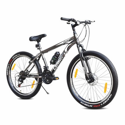 Leader Gladiator 26T Multi Speed [21 Speed] Cycle With Front Suspension And Disc Brake 26 T Hybrid Cycle/City Bike (21 Gear, Grey)