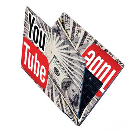 Full Body YouTube Laptop Skin Stickers Decal Cover for All Models (Size 15.6 inch) ANM-139