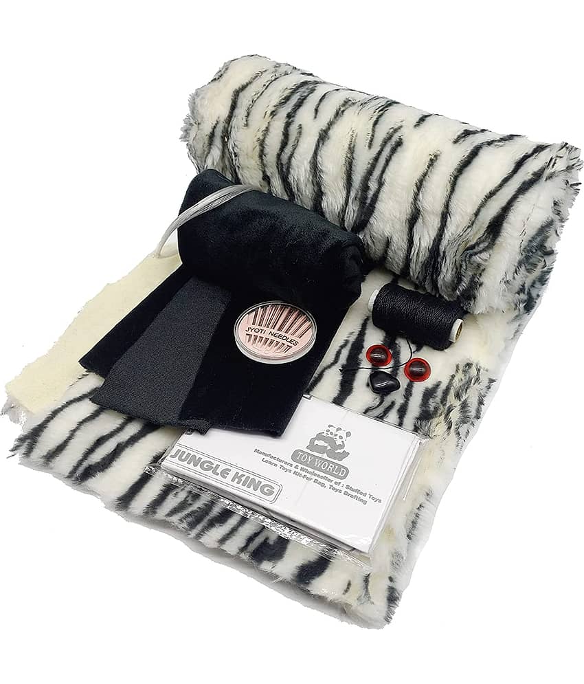 PRANSUNITA Fabric Complete Soft Toy Teddy Tiger Making Kit Includes Fur Cloth ( Pack of 1 )