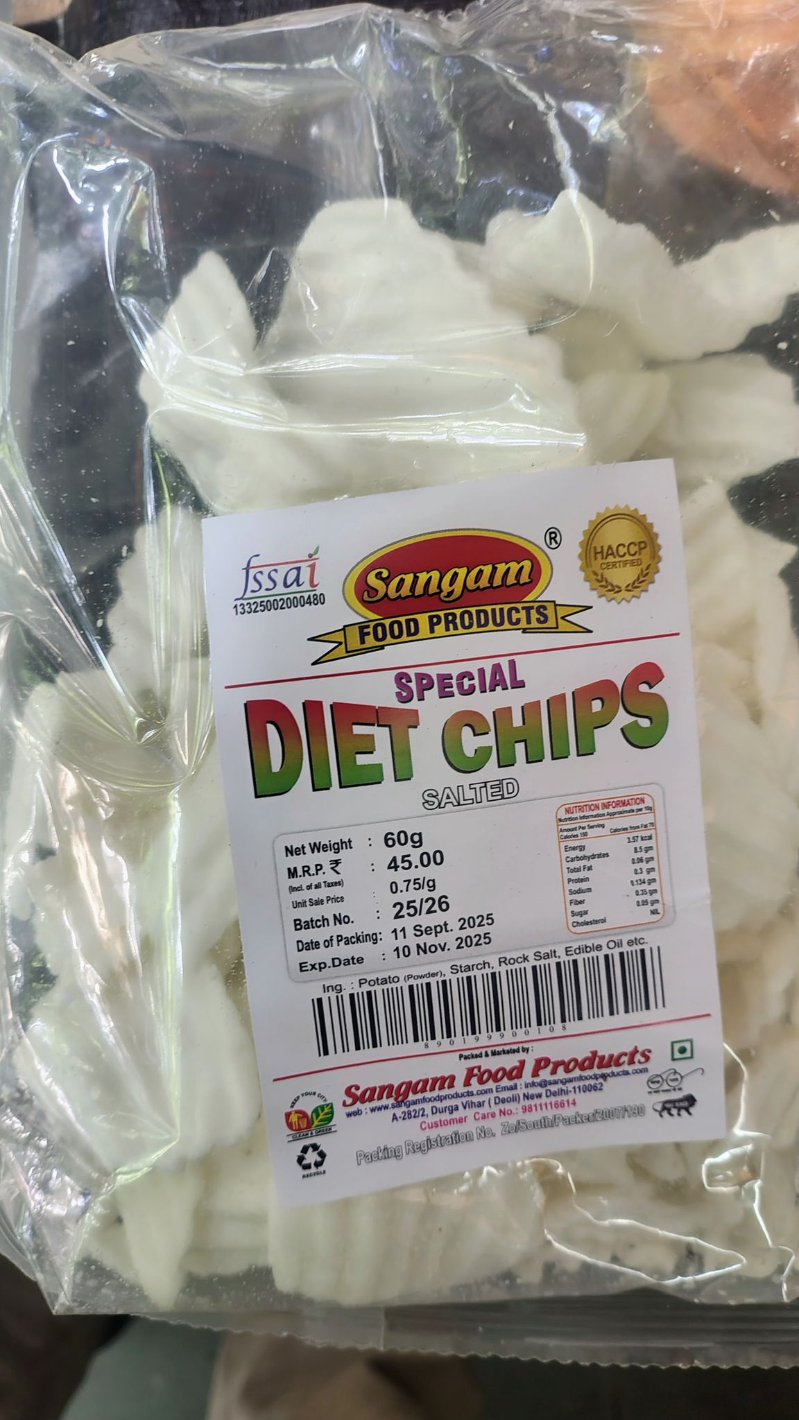 Sangam Special Diet chips salted