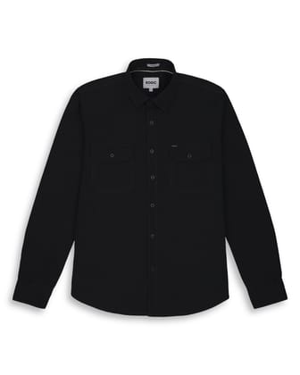 DOUBLE POCKET SHIRT IN BLACK-M