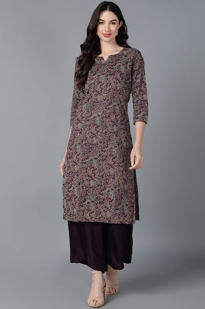 Purple Cotton Printed Kurtas VCK8567 - Kurtas & Kurta Sets | Buy online on ZillyBuy