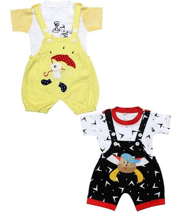 Babeezworld Pack of 2 Baby Boys Cotton Dungarees ( Multicolor )