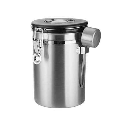 The Bean Co Roasters Stainless Steel Coffee Canister | 1.75 Litre Capacity | With Stainless Steel Scoop (Silver) The Bean Co Roasters Stainless Steel Coffee Canister | 1.75 Litre Capacity | With Stainless Steel Scoop (Silver)