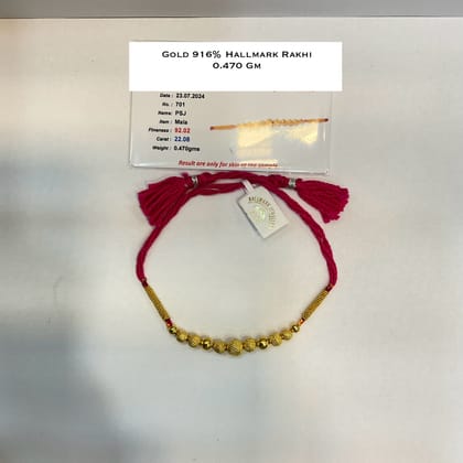 Gold Rakhi 916% Hallmark