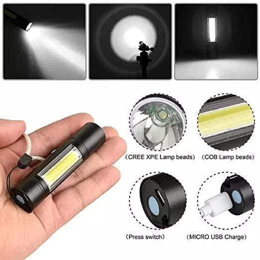 LED Flashlight with Zoom & USB Charging Kit - Portable & Bright