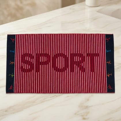 Red Striped Cotton Sport Towel