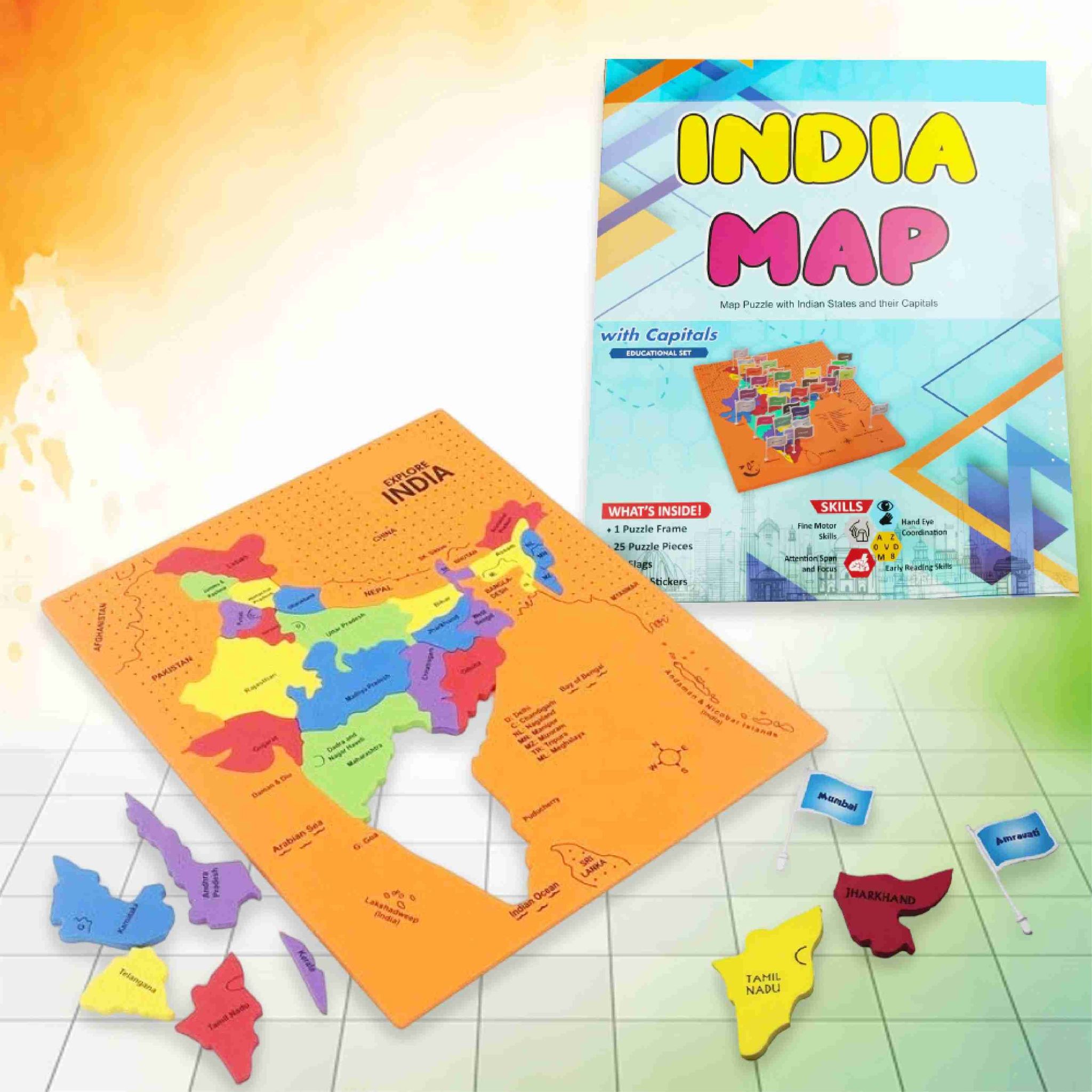 PlayMagic India Capital Quest Jigsaw Puzzle 25 Pcs