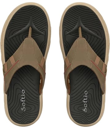 softio - Olive Men's Thong Flip Flop
