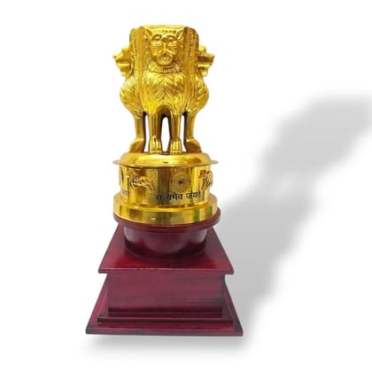 LARGE Ashoka Stambh Emblem India Ashok Chakra Pillar Memento Sculpture Home Office Desk (2597)