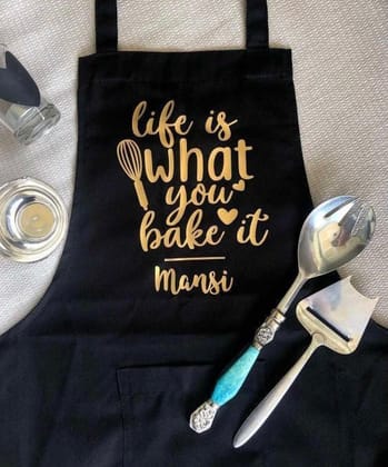 Customized Apron.-White / Black
