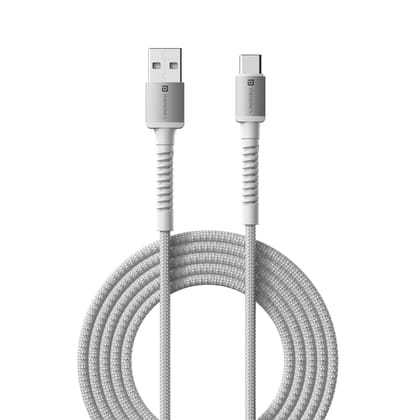 Portronics Konnect X USB to Type C 3A -1M, Unbreakable & Durable, Fast Charging & Data Sync, 1 Meter Portable Cable (White)