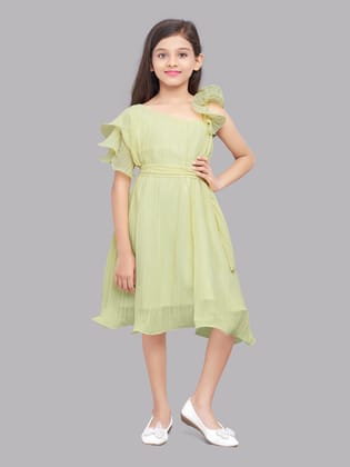 Pink Chick  Yellow Accordion Pleated Dress-14-15y / Yellow