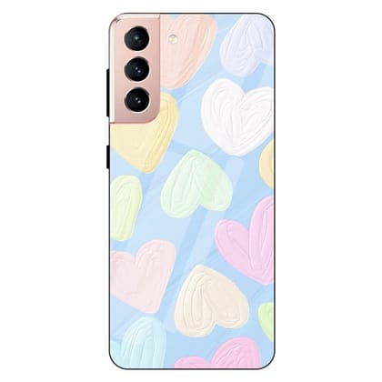 Pastel Hearts - Glass Case For Samsung Models-Samsung Galaxy A7 2018