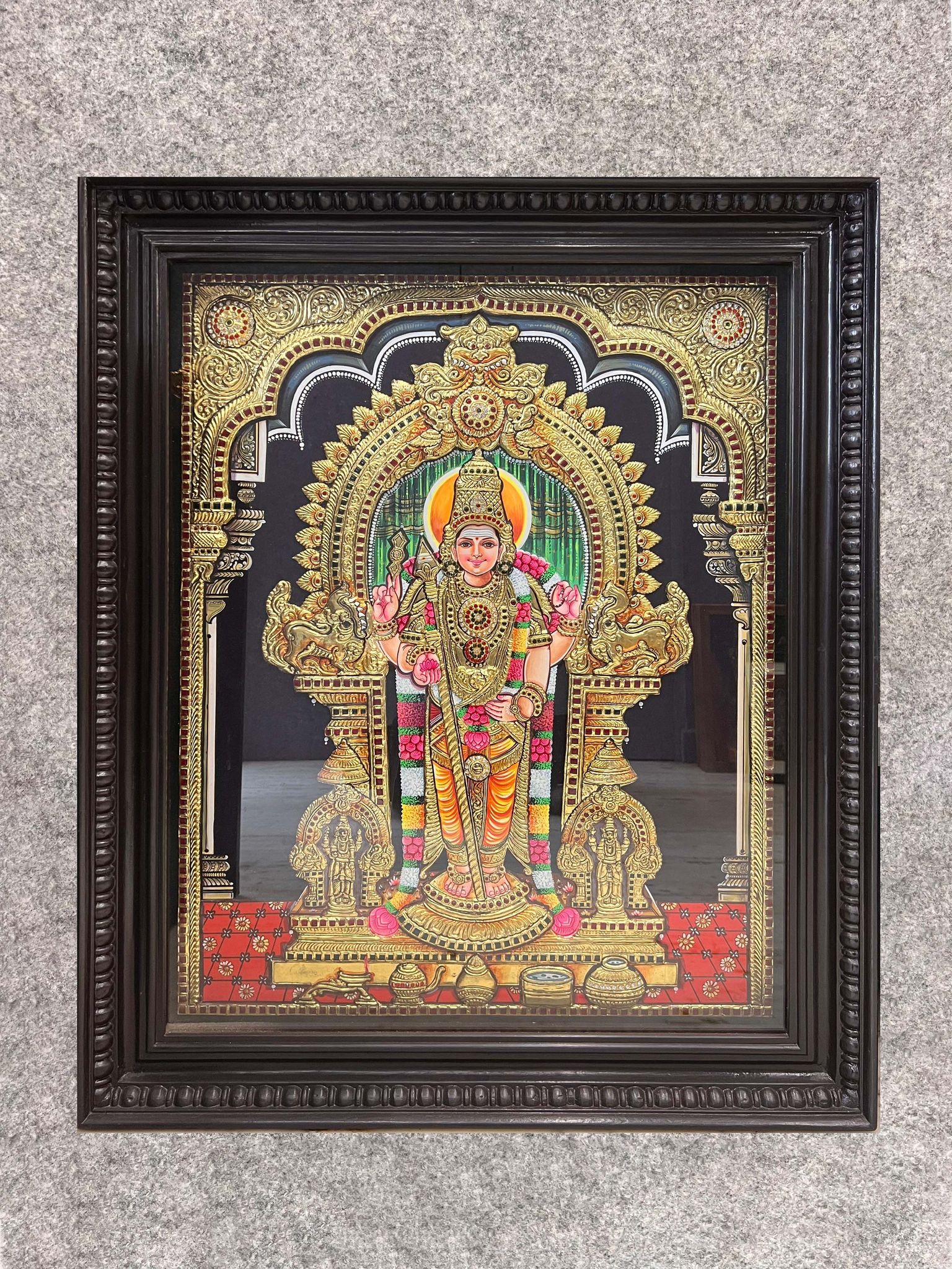 Thiruchendur Murugar Embossed  - With Frame 34 x 28