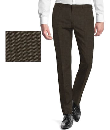 Gwalior Suitings Brown Poly Blend Unstitched Pant Pc