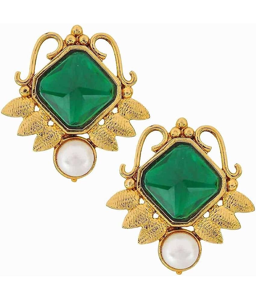 The Jewelbox Green Designer Stud Earrings