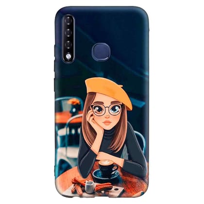 Cute Coffe Lover Girl SMART 3 PLUS Premium Embossed Mobile cover
