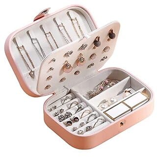 PU Big Jewellery Box  PU Leather Magnetic Buckle Portable Storage Box Case with Dividers Container for Rings, Earrings,