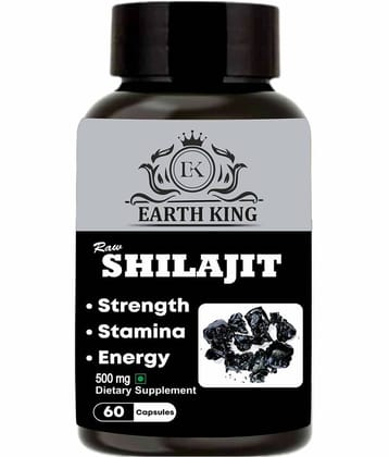 EARTH KING Raw Shilajit/Shilajeet Extract Capsule - 500mg 60 Capsules (Pack of 1)