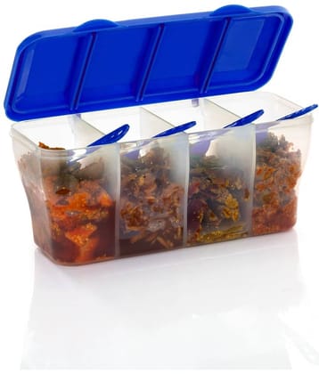 MAGICSPOON Jar PET Blue Spice Container ( Set of 1 )