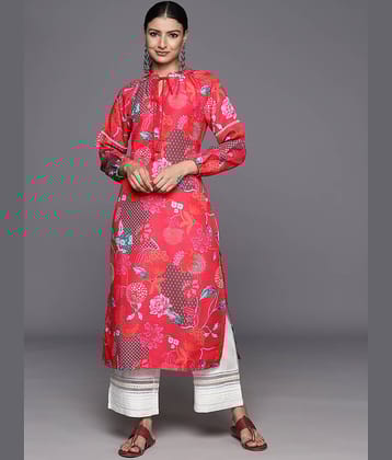 Varanga Viscose Printed Straight Women's Kurti - Red ( Pack of 1 )