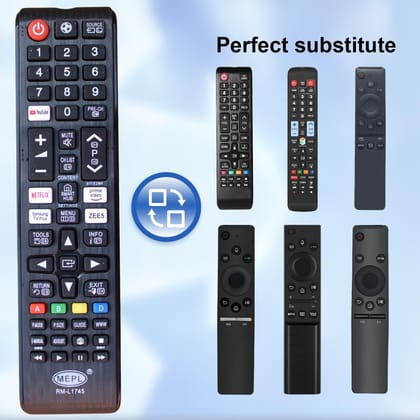 Compatible Universal Samsung Tv Smart TV Remote Control | Non Voice with Netflix, Prme Video, Zee5 & SmartHub Hotkeys |Exactly Same Remote Will Work Only (Samsung Netflix L1745 Non Voice)