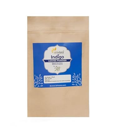 Ishivara Indigo Leaves Powder Natural Indigo (Indigofera Tinctoria) Powder for hair black 100 Gm (Pack of 1)