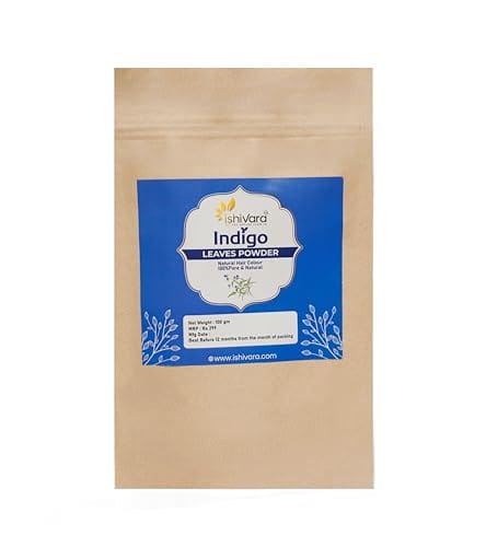 Ishivara Indigo Leaves Powder Natural Indigo (Indigofera Tinctoria) Powder for hair black 100 Gm (Pack of 1)