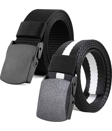 SUNSHOPPING Black Nylon Casual Belt Pack of 1