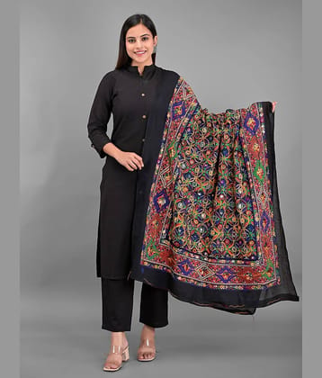 Apratim - Black Cotton Women's Dupatta - ( Pack of 1 )