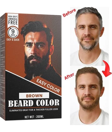 WRIXTY Fruit Vinegar Beard Dye Gel Brown Instant Grey Coverage Smooth Soft Beard Easy Apply