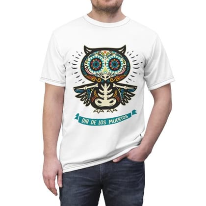 Owl Design Premium Cotton T-Shirts with Bold Graphic DTF Prints-XXL (White)