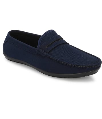 Stylelure Blue Mesh Knit Loafers - Blue Men's Slip-on Shoes