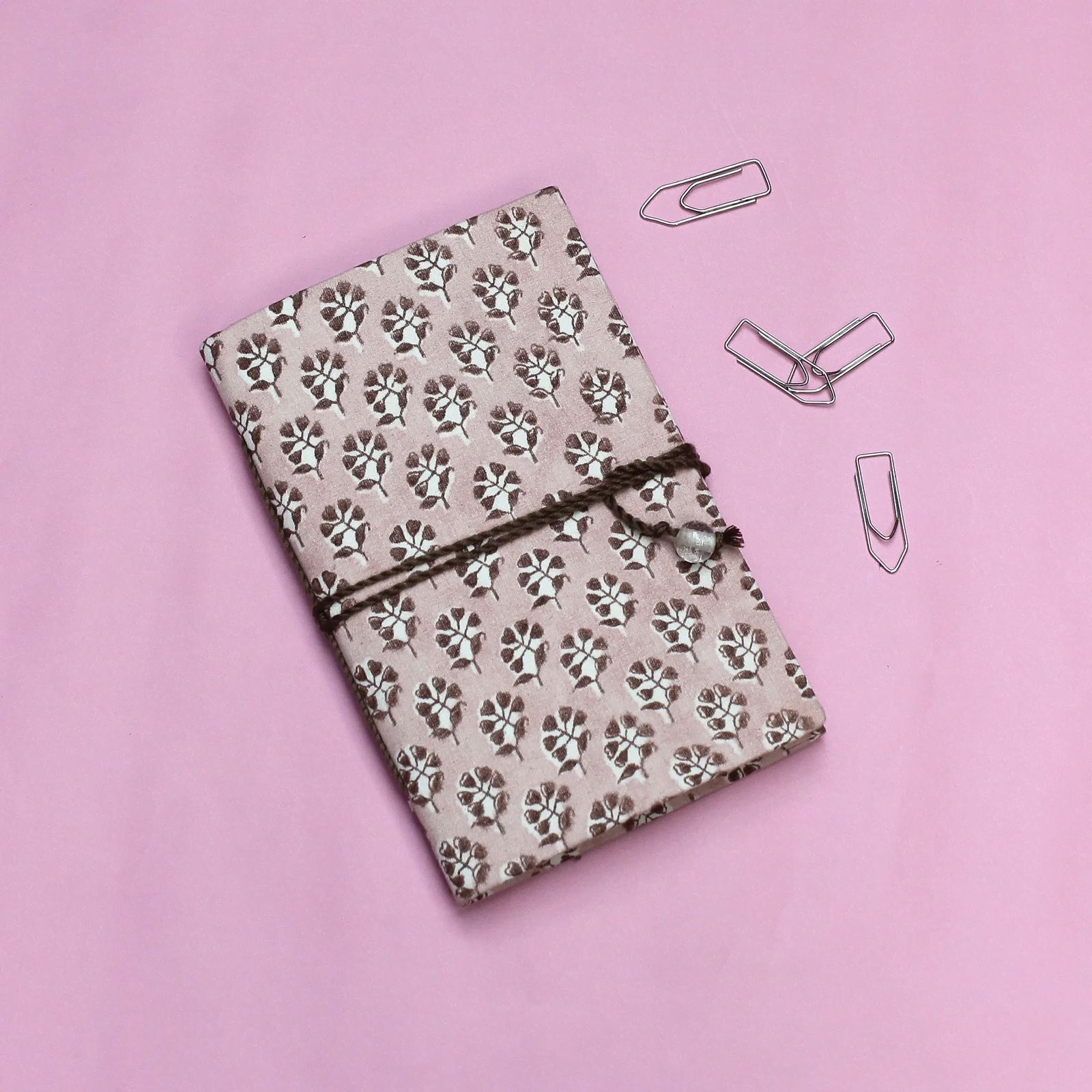 The Mohraj Handmade Blush Floral Pocket Diary